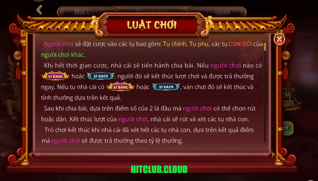 Luật chơi xì dách Hitclub