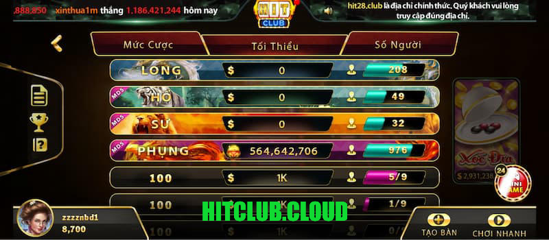 Chơi xóc đĩa hitclub